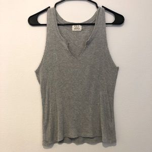 Light heathered gray tank top